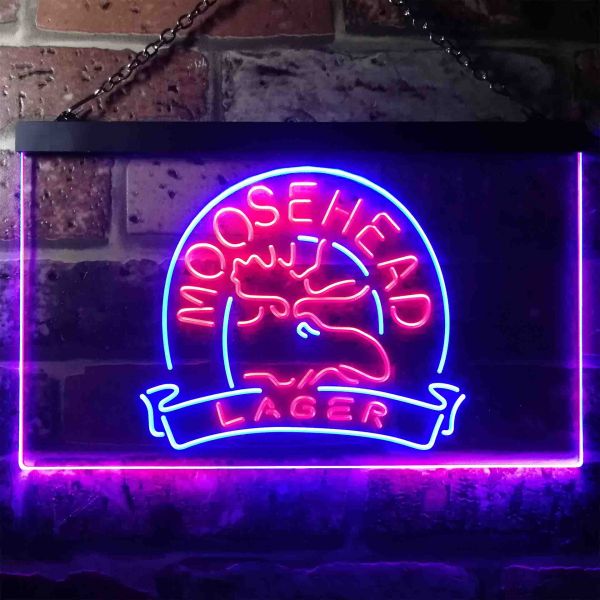 Moosehead Lager Moose Head Dual LED Neon Light Sign